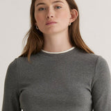 Camiseta YERSE Miranda Efecto Doble Prenda Gris