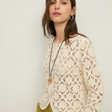 Cárdigan YERSE Sam Crochet Ecru