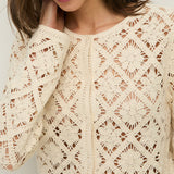 Cárdigan YERSE Sam Crochet Ecru