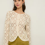 Cárdigan YERSE Sam Crochet Ecru
