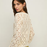 Cárdigan YERSE Sam Crochet Ecru