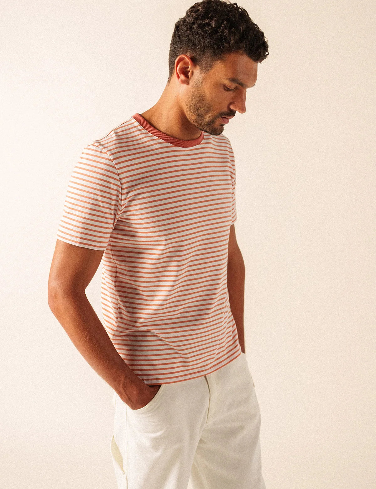 Camiseta SAINT JAMES Plouhinec Neige Argile