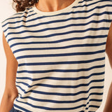 Camiseta SAINT JAMES Banyuls Ecru / Marine