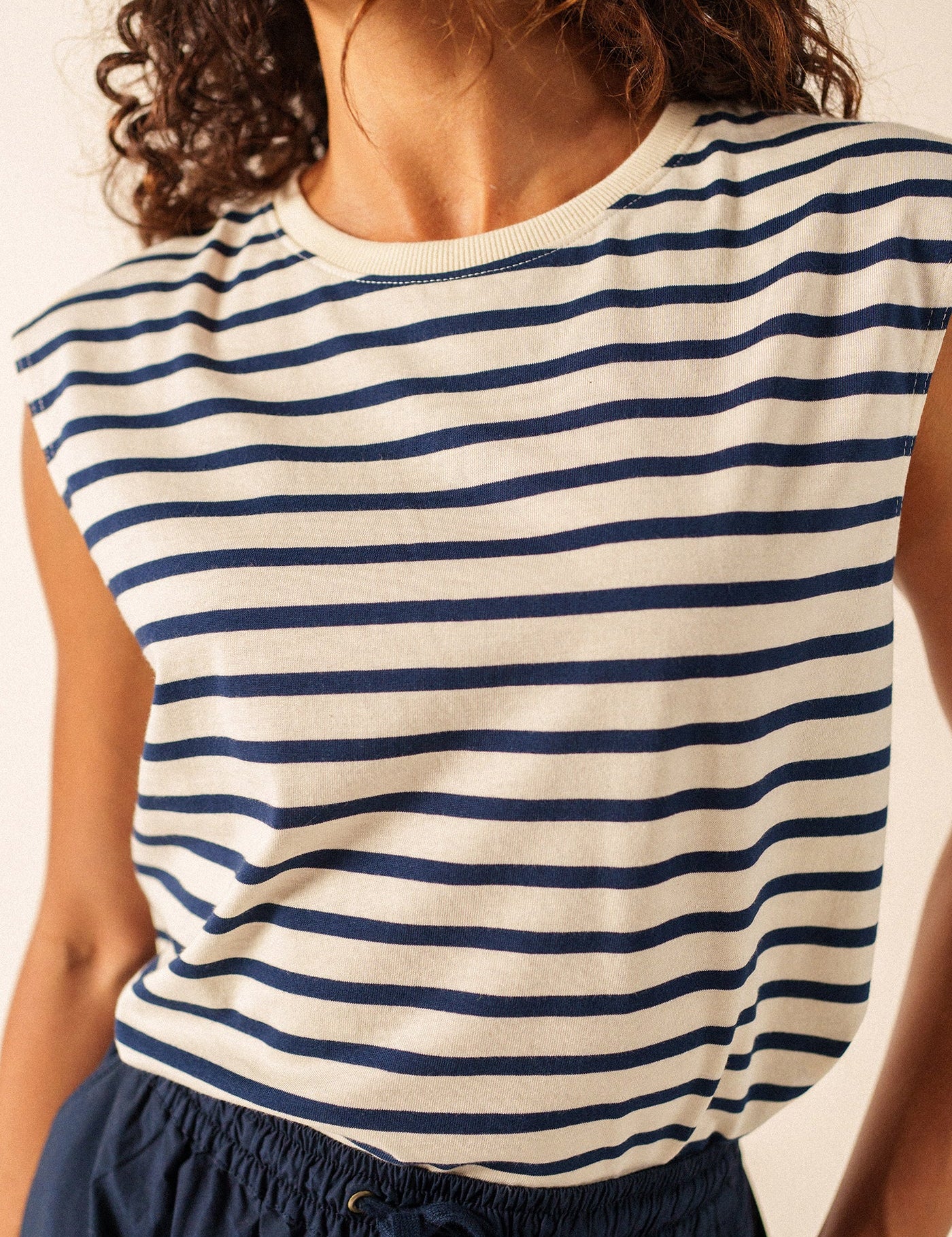 Camiseta SAINT JAMES Banyuls Ecru / Marine