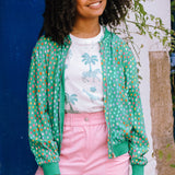 SUGARHILL Bobbi Green Rainbow Pebbles Bomber Jacket