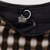 Bolso BAGGU Medium Nylon Crescent Blurred Gingham Brown