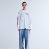 Camiseta NEW AMSTERDAM SURF ASSOCIATION Manga Larga Logo Washed White Deep Red