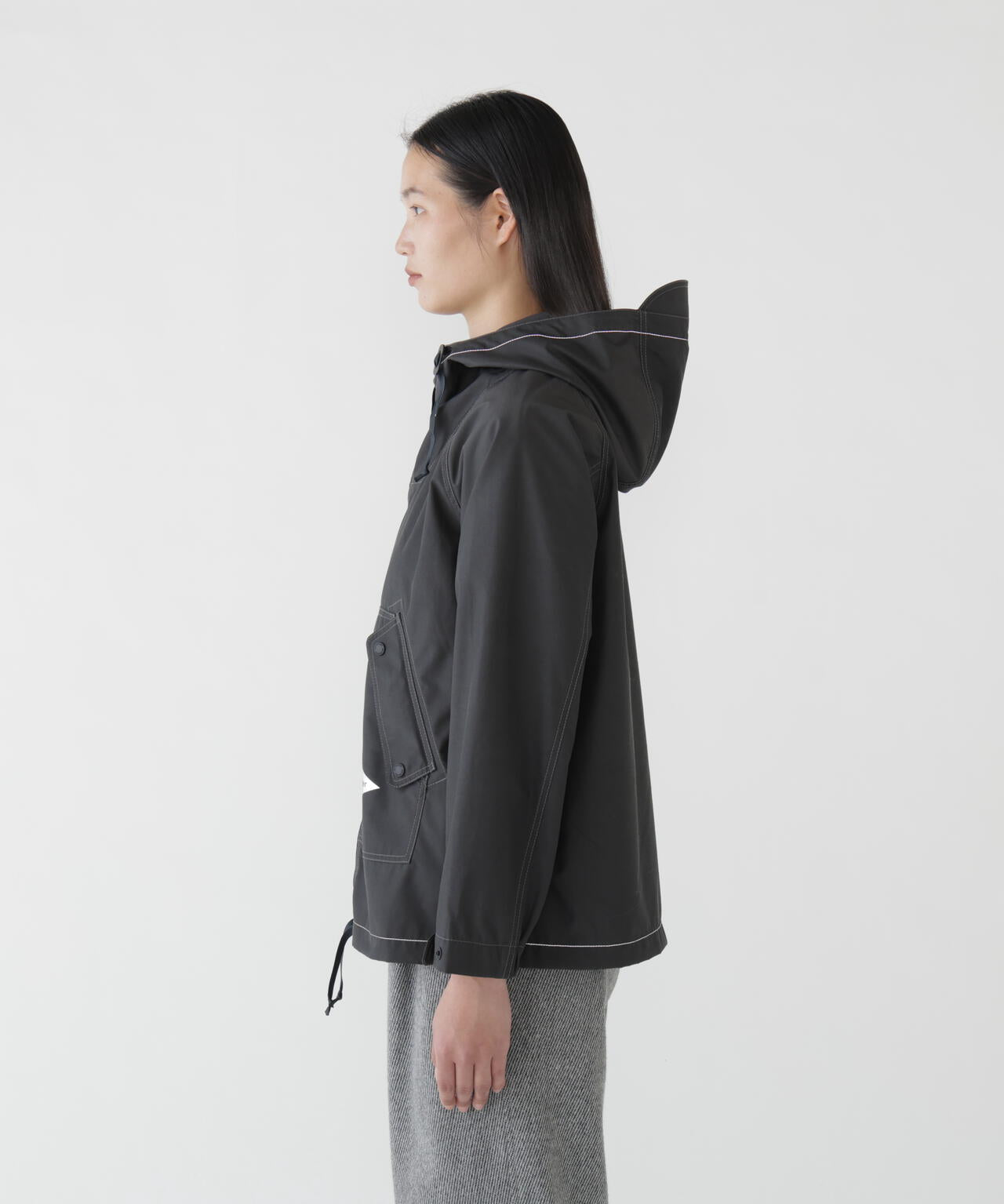 Chaqueta AND WANDER T/W Plain Hoodie Charcoal - vista oficial