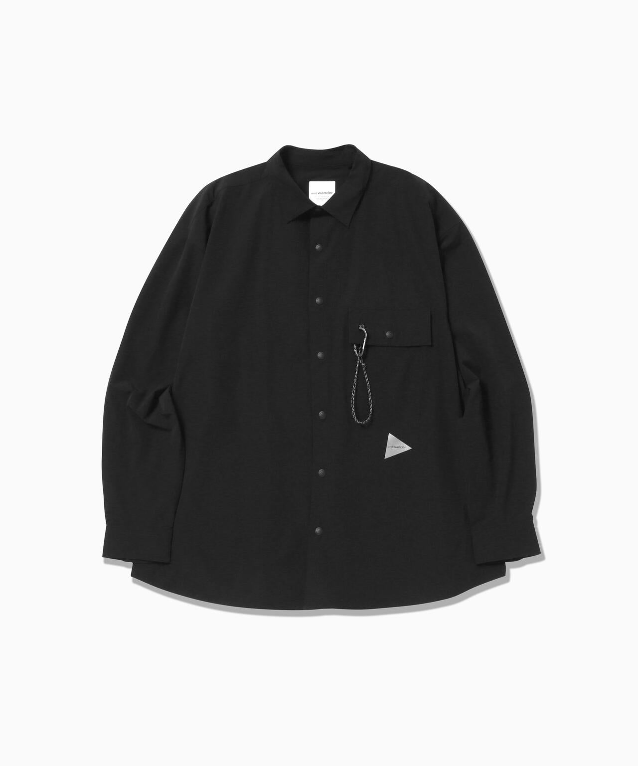 Camisa AND WANDER Light W Cloth Shirt Black - vista oficial
