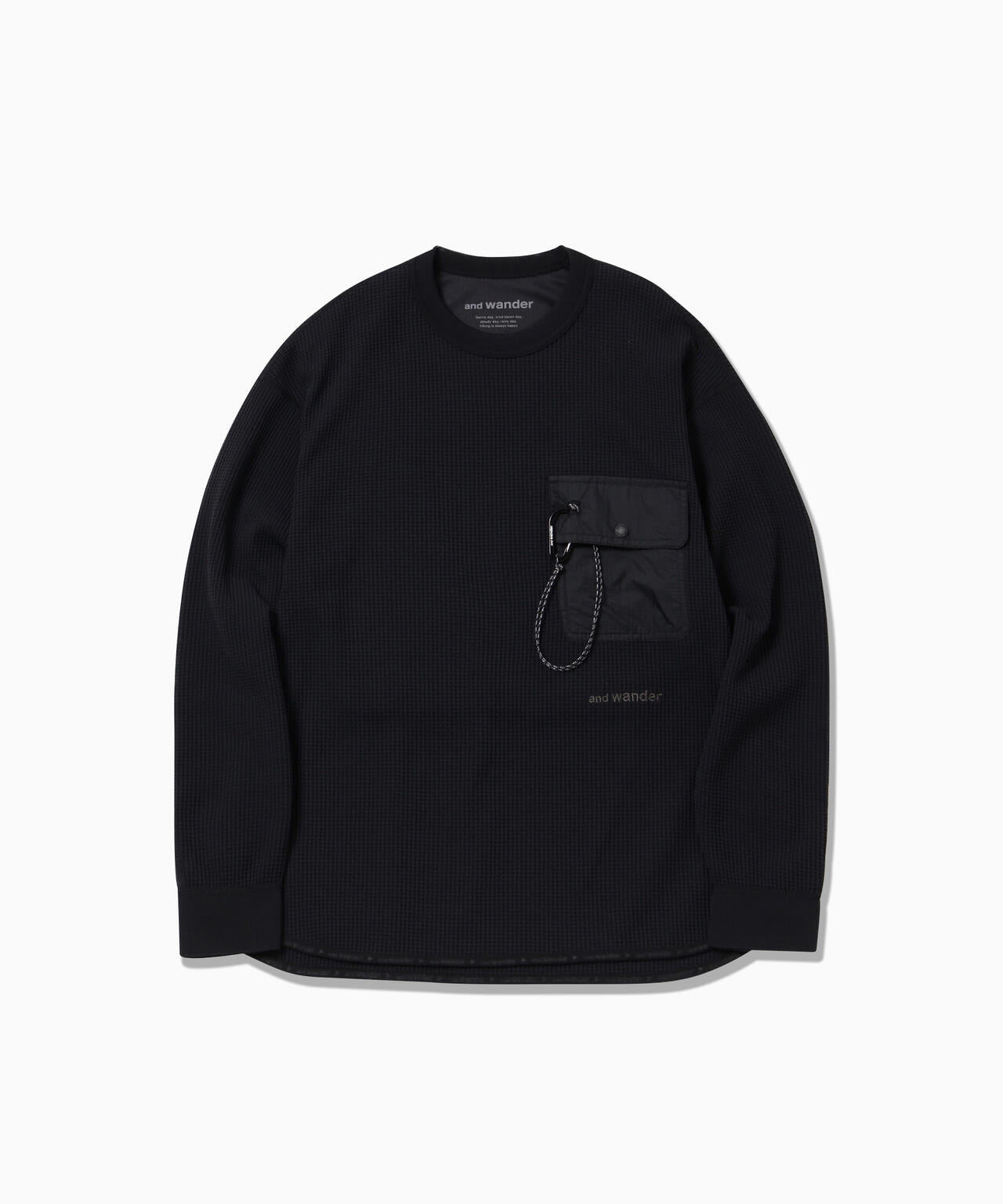 Camiseta AND WANDER PE Waffle LS T Black - foto oficial 1