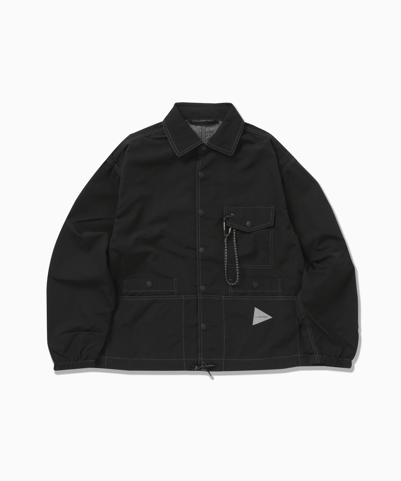 Sobrecamisa AND WANDER Crinkled Nylon Shirts Jacket Black - foto oficial 1