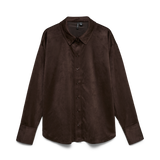 Camisa VERO MODA Katty Chocolate torte Dark Brown - ECRU
