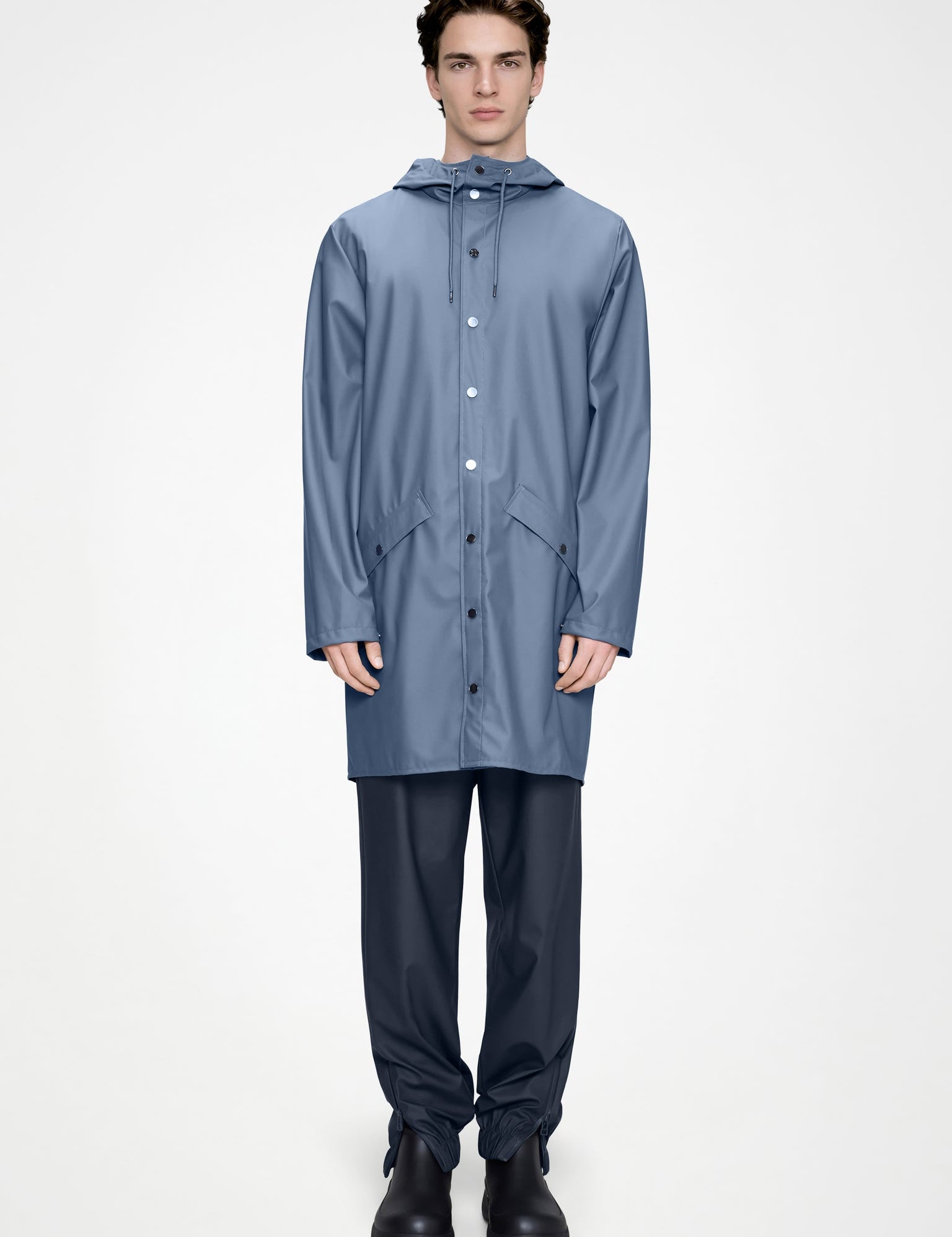 Chubasquero RAINS Unisex Long Jacket Blue Dusk