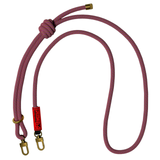 TOPOLOGIE 8MM SEILBAND - GRAU/ROT/BLAUES GITTER