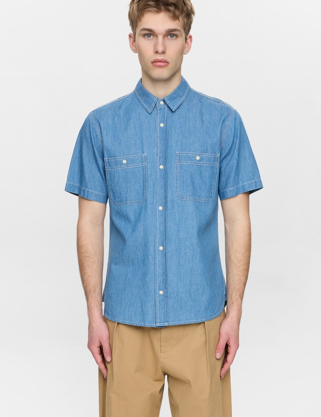 Camisa ANERKJENDT Aktheshirt Chambray Medium Blue Denim