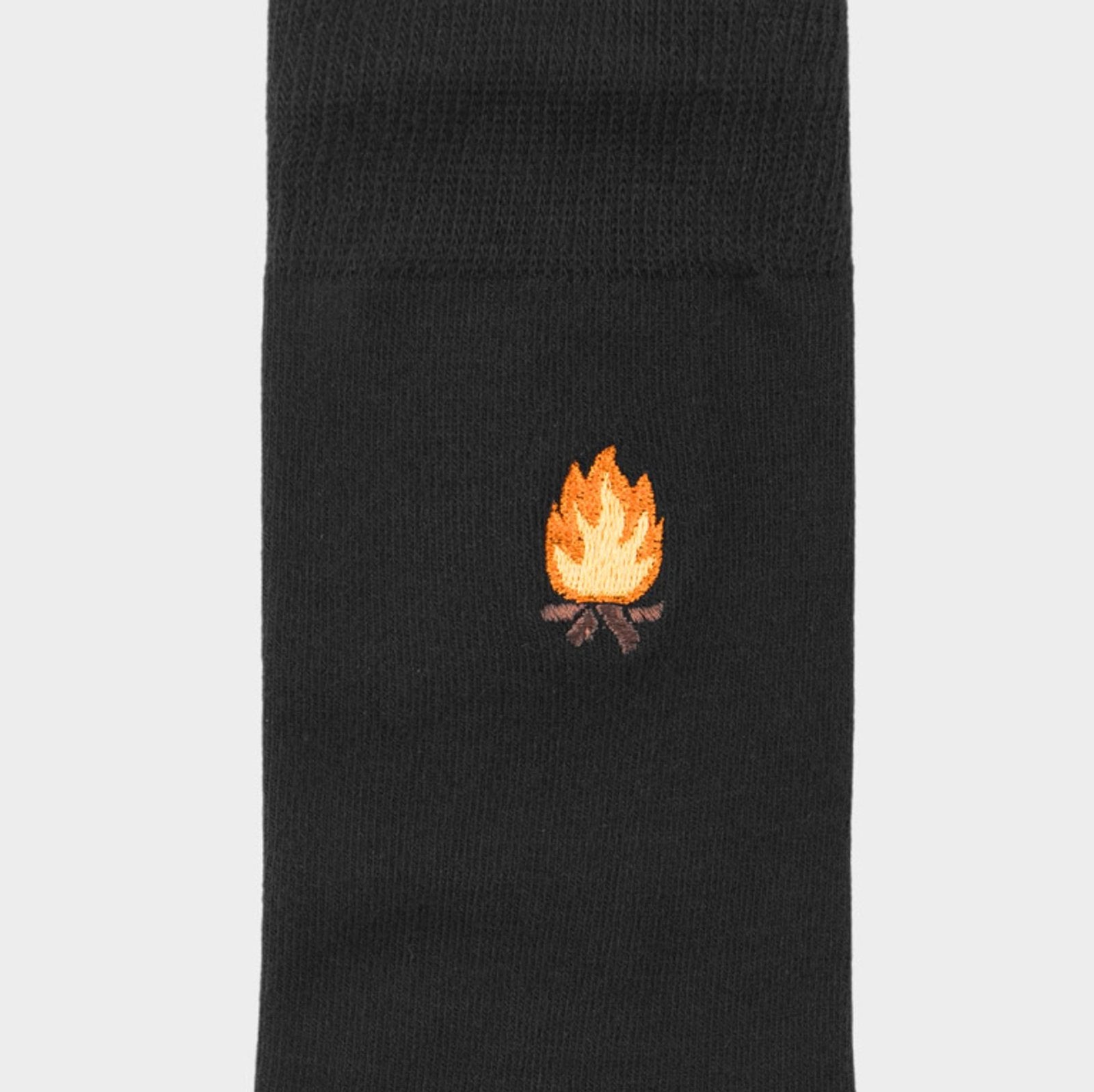 Calcetines DEDICATED Sigtuna Camp Fire - Negro - vista oficial 2