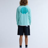 Camiseta NEW AMSTERDAM SURF ASSOCIATION Manga Larga Logo Ocean Wave Sea Green