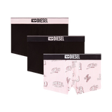 Pack de 3 Calzoncillos DIESEL Boxers Damien D-Box Negro Blanco