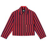 Chaqueta vaquera Stripes The Tiny Big Sister AW26-782 rojo oscuro y azul marino - vista frontal