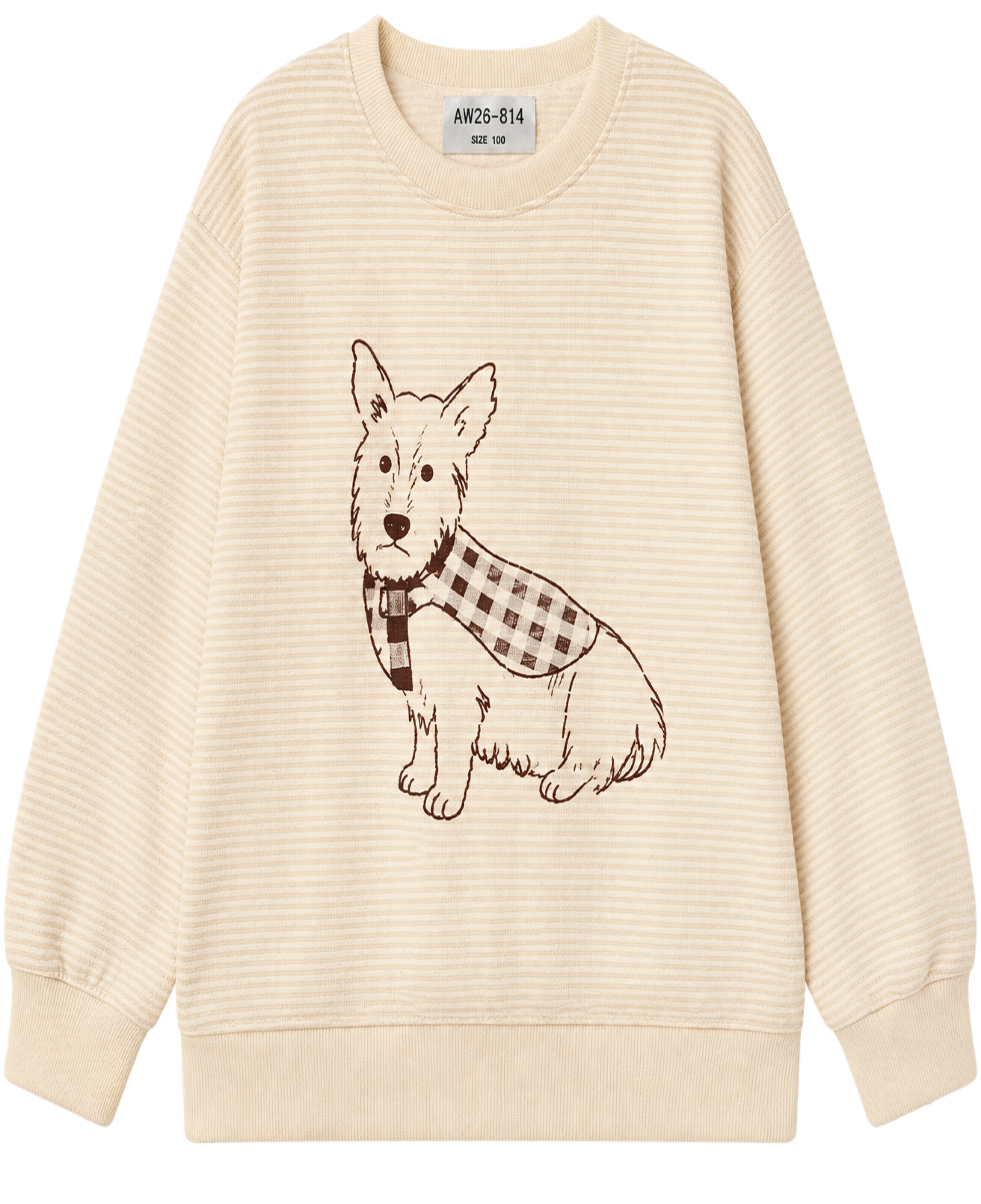 Sudadera Dog The Tiny Big Sister AW26-814 crema claro - vista frontal
