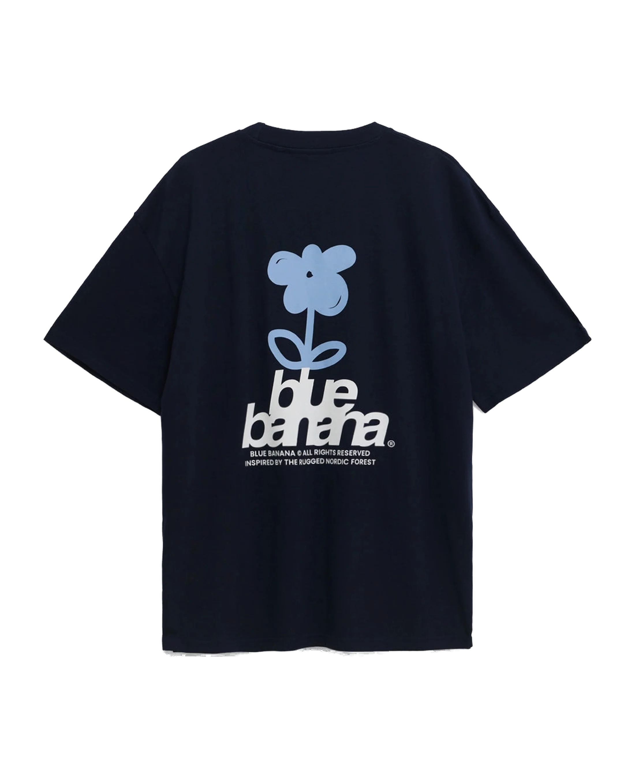 Camiseta BLUE BANANA Flower Azul Marino - vista trasera