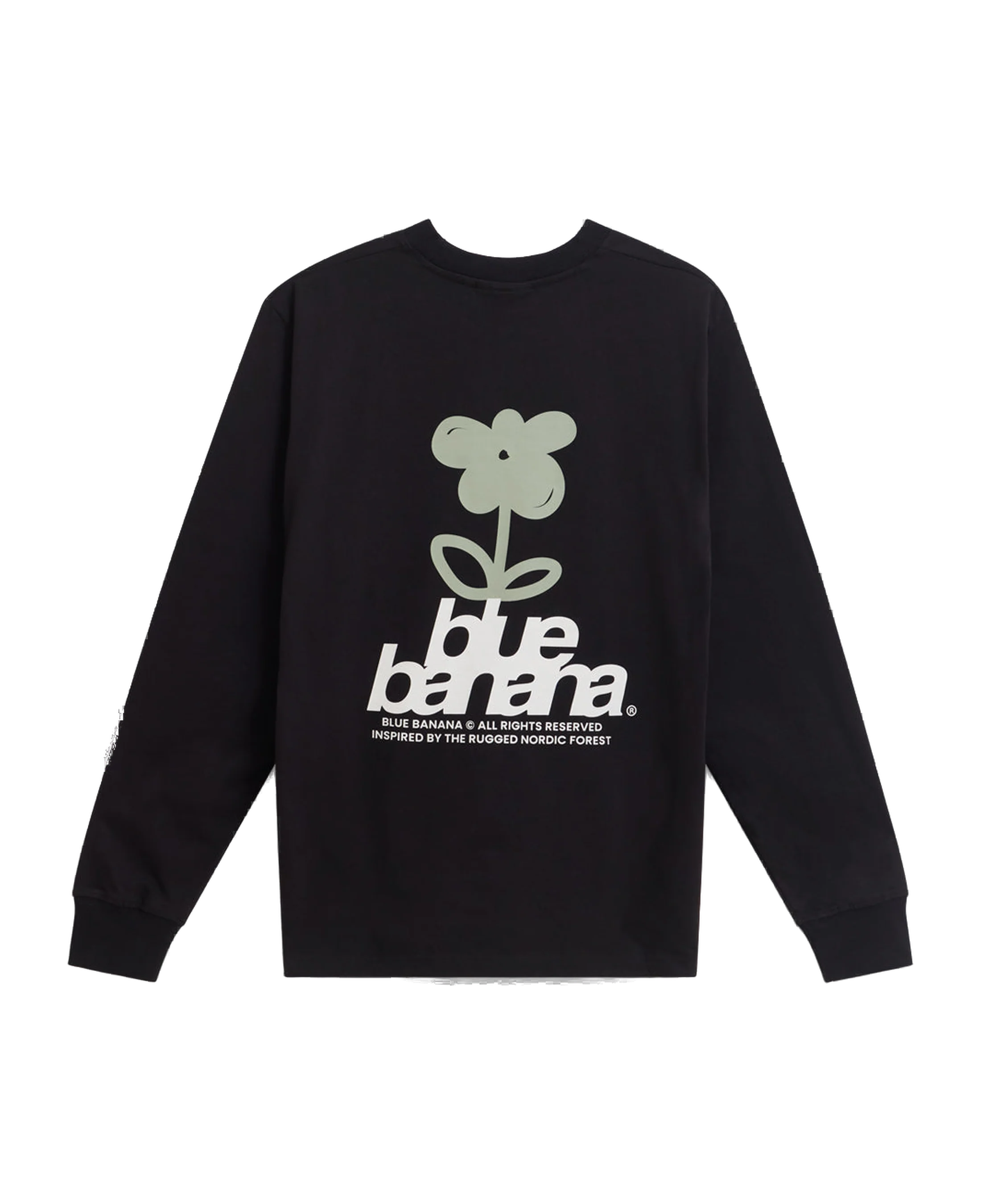 Camiseta de manga larga BLUE BANANA Flower Negra - vista trasera
