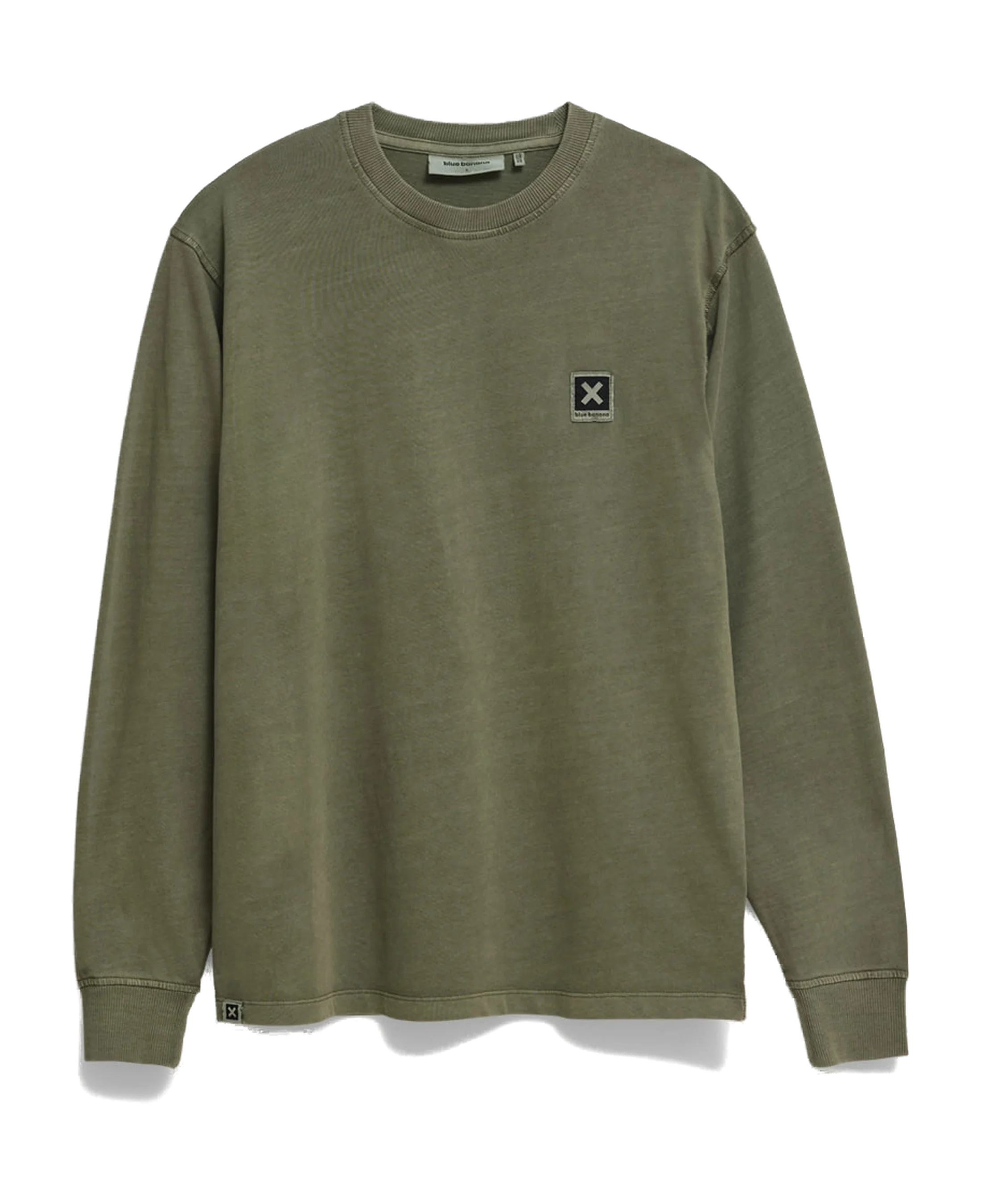 Camiseta de manga larga BLUE BANANA Iconic Olive Green - vista frontal