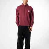 Sudadera BLUE BANANA Unisex Iconic Half Zip Burgundy
