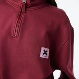Sudadera BLUE BANANA Unisex Iconic Half Zip Burgundy