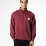 Sudadera BLUE BANANA Unisex Iconic Half Zip Burgundy