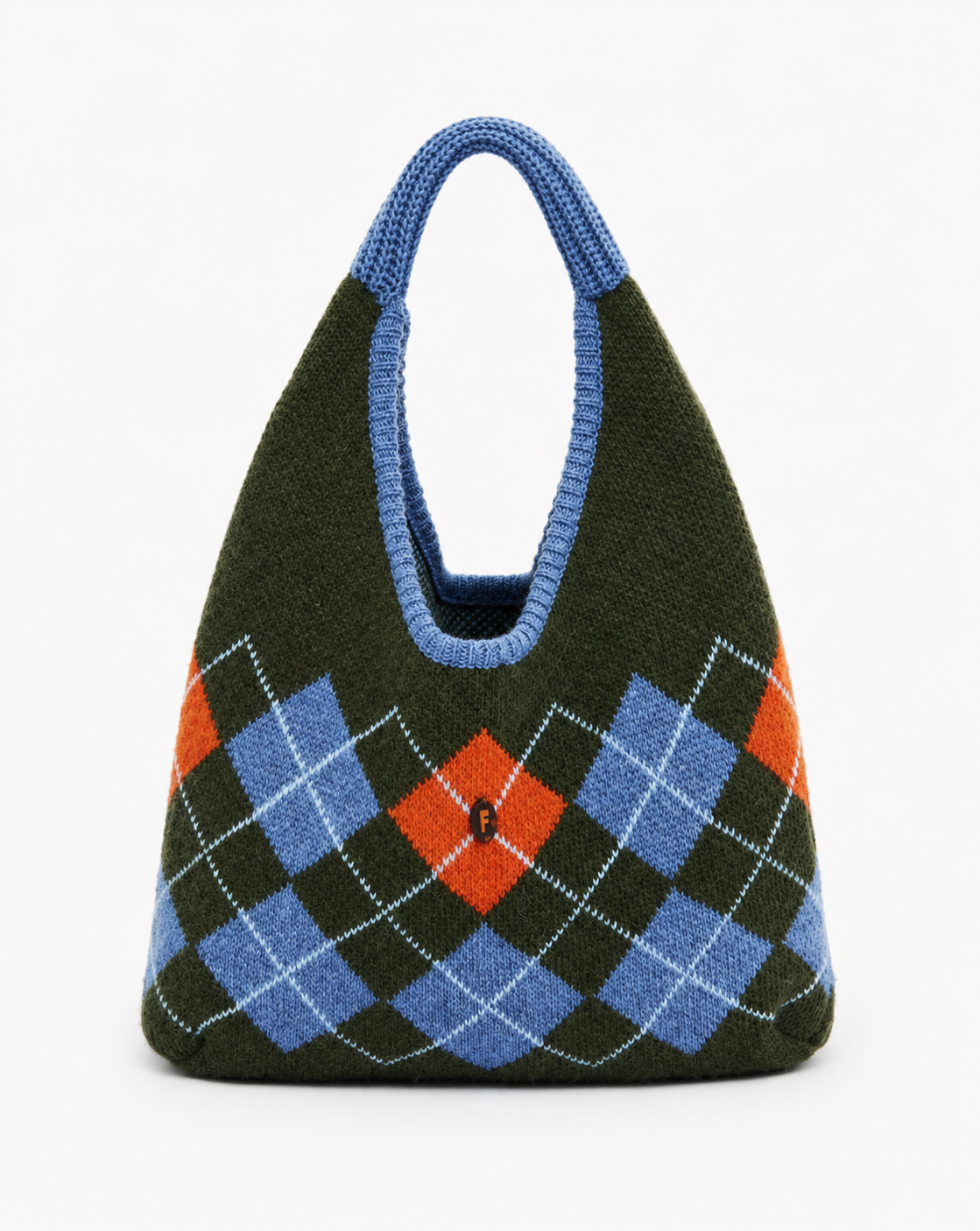 Bolso FRNCH Portobello Caqui, vista frontal del bolso