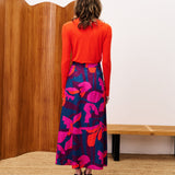 Falda FRNCH Burmese Geo Flowers