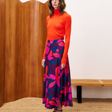 Falda FRNCH Burmese Geo Flowers