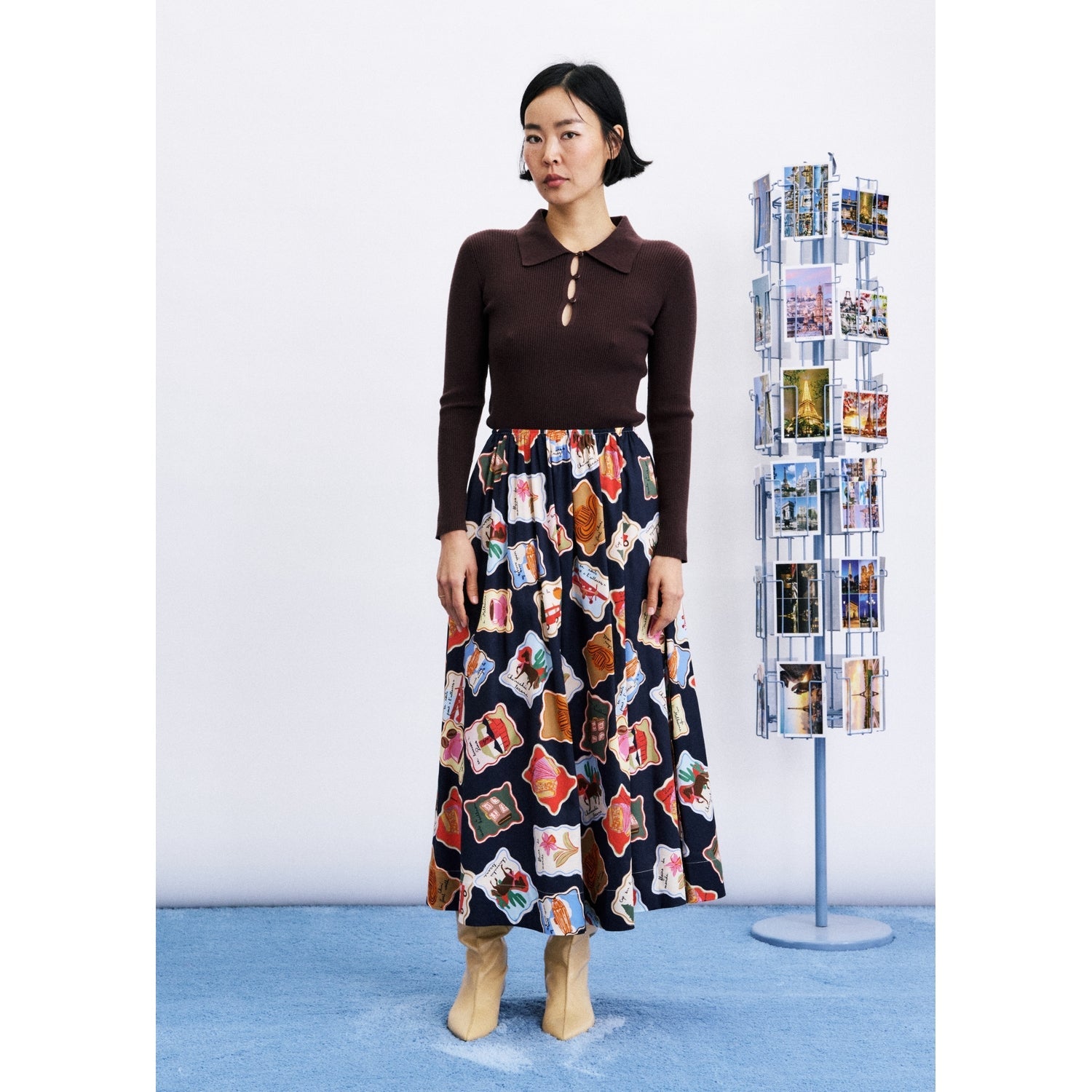 Falda FRNCH Borth Print Timbres – fotografía oficial
