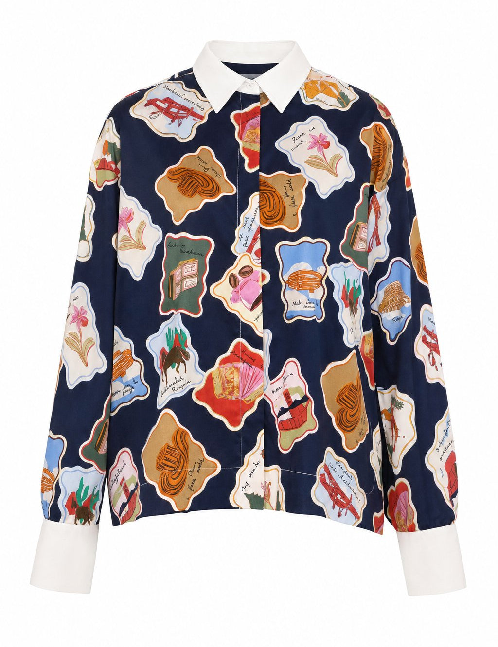Camisa FRNCH Avon Print Timbres, vista frontal