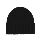 Unisex Beanie Recycled Merino Wool Deep Black