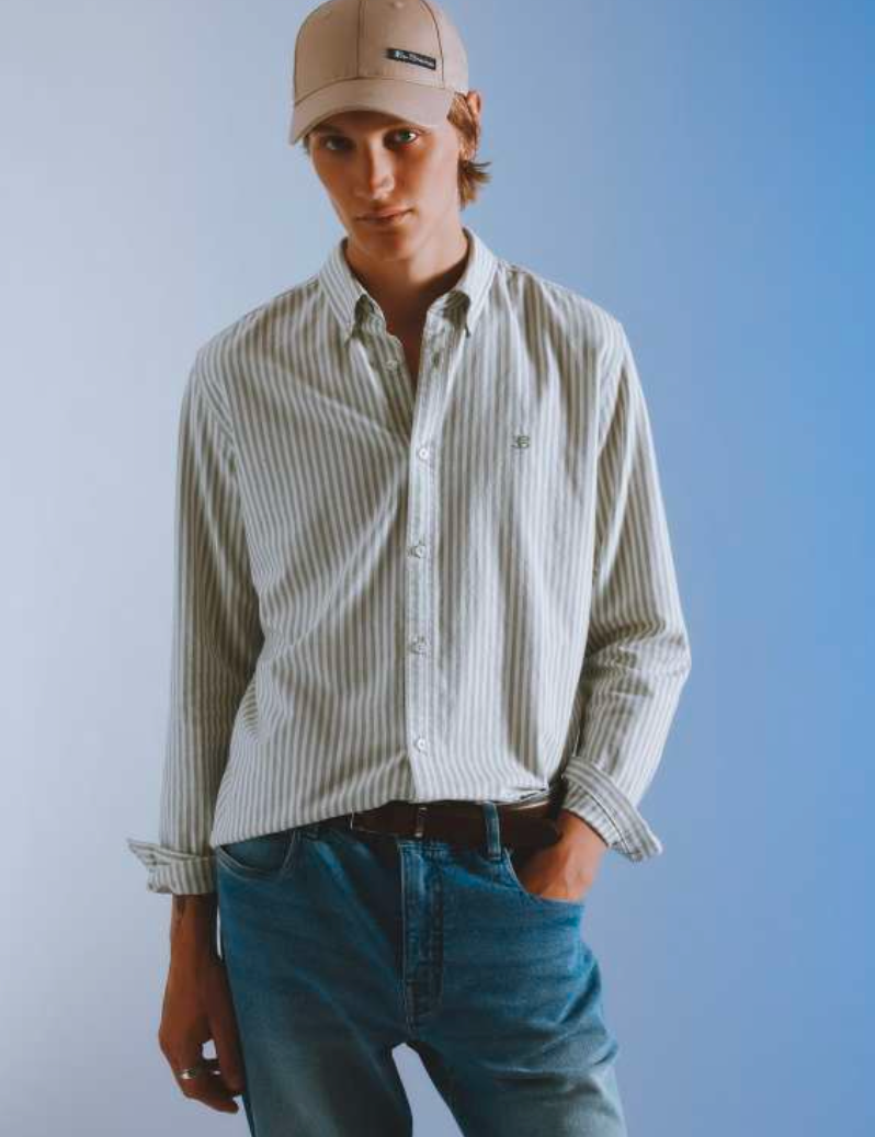 Camisa BEN SHERMAN Oxford Stripe Sage