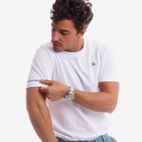 Camiseta MEDUSA BAY Classic Logo Bordado Blanco