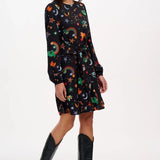 Vestido SUGARHILL Oksana Mini Black, Zodiac Rainbow Skies
