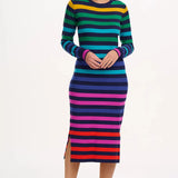 Vestido SUGARHILL Liselle Multi, Staggered Rainbow