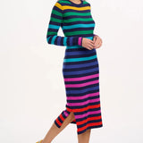 Vestido SUGARHILL Liselle Multi, Staggered Rainbow