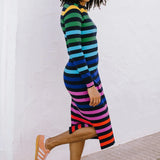 Vestido SUGARHILL Liselle Multi, Staggered Rainbow