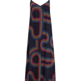 SUGARHILL Gretchen Sommerkleid Schwarzes Retro-Racer-Kleid