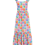 Vestido SUGARHILL Estelle Off White Curved Geometric