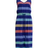 Vestido SUGARHILL Gilly Midi Navy Malibu Stripe