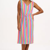SUGARHILL Gilly Midi Dress Multi Rainbow Circles