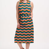Vestido SUGARHILL Rory Midi Multi Rainbow Waves