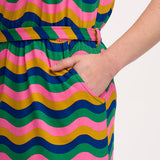 Vestido SUGARHILL Rory Midi Multi Rainbow Waves