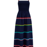 SUGARHILL – Penrose – Zickzackkleid mit Regenbogenmuster, Marineblau