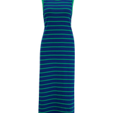 Vestido SUGARHILL Britanny Midi Blue Green Stripes